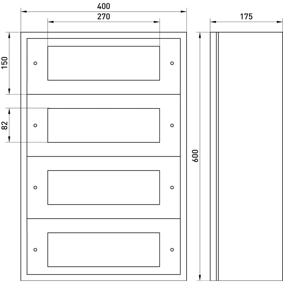 Корпус металевий e.mbox.industrial.n.60z IP41, навісний, на 60 модулів
