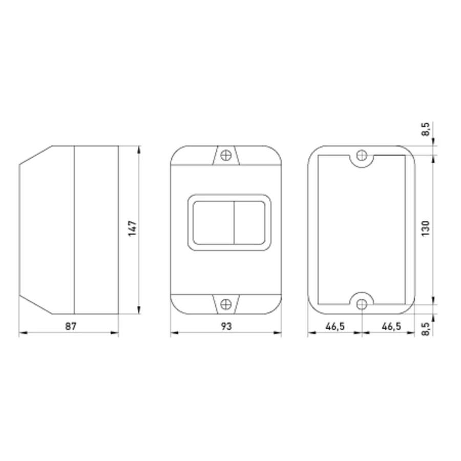 Корпус пластиковий e.mp.pro.box IP54 з кнопкою "Стоп"