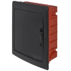 Корпус пластиковий на 72 модулів e.plbox.pro.w.72b.black вбудованний, чорний з непрозорими дверцятами IP40
