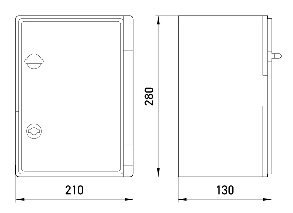 Корпус удароміцний з АБС-пластика e.plbox.210.280.130.blank, 210х280х130мм, IP65 - габаритні розміри
