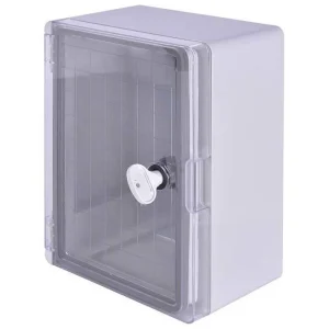 Корпус удароміцний з АБС-пластика e.plbox.210.280.130.tr, 210х280х130мм, IP65 з прозорими дверцятами