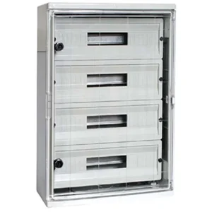 Корпус удароміцний з АБС-пластика e.plbox.400.500.175.54m.tr, 400х500х175мм, IP65 з прозорими дверцятами та панеллю під 54 модулі