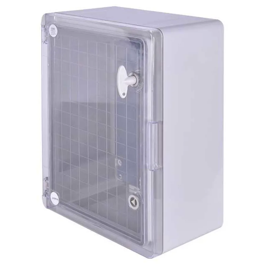 Корпус з ABS-пластику e.plbox.pro.p.40.30.17.tr з прозорими дверцятами 400x300x170мм ІР65