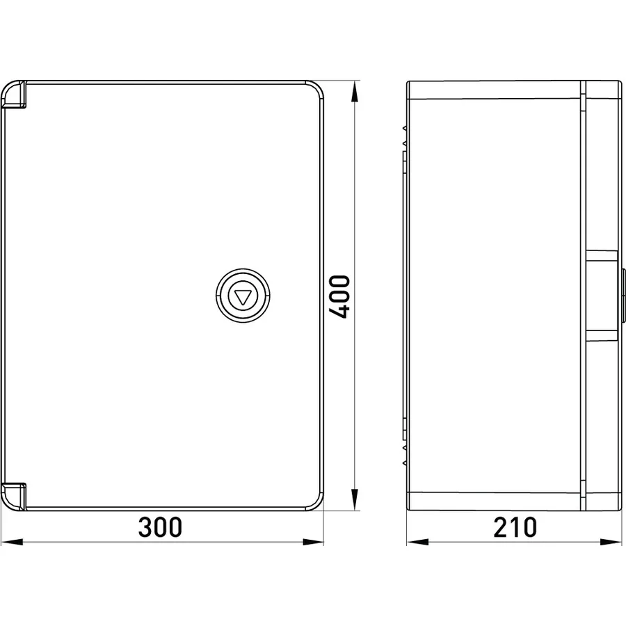 Корпус з ABS-пластику e.plbox.pro.p.40.30.21 з непрозорими дверцятами 400x300x210мм ІР65