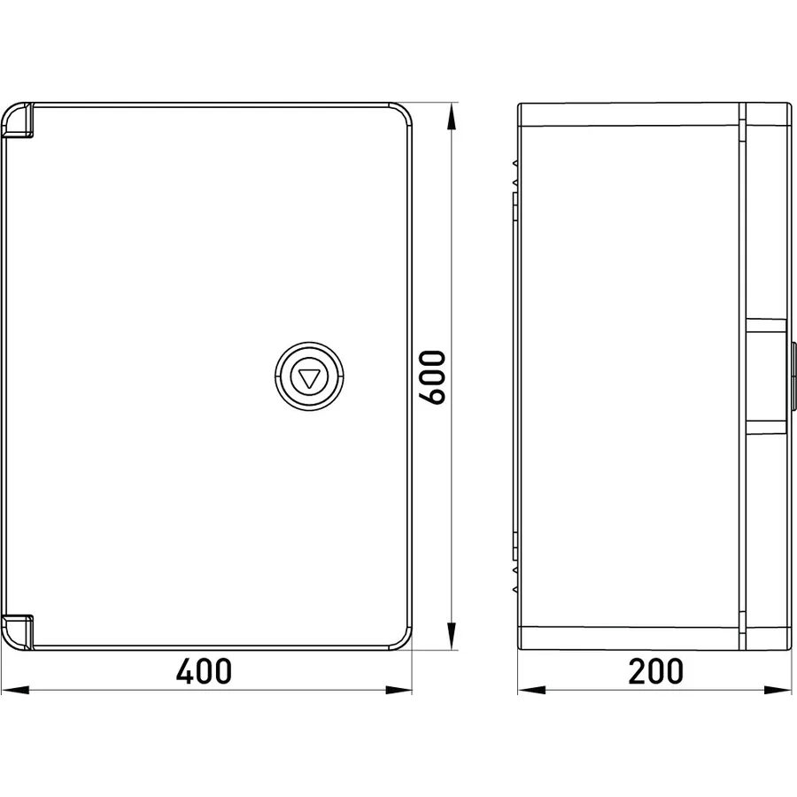 Корпус з ABS-пластику e.plbox.pro.p.60.40.20.tr з прозорими дверцятами 600x400x200мм ІР65
