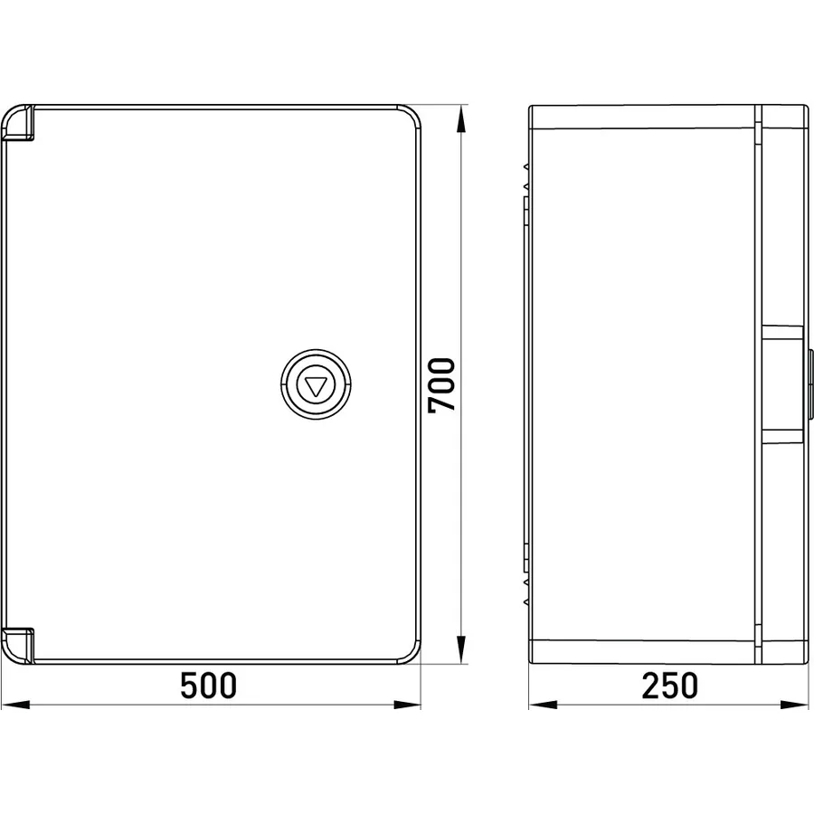 Корпус з ABS-пластику e.plbox.pro.p.70.50.25 з непрозорими дверцятами 700x500x250мм ІР65