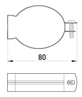 Кріплення металеве e.industrial.pipe.clip.hang.1-1/2" для підвіски труб - габаритні розміри