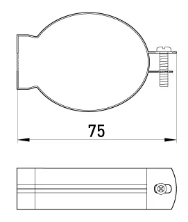 Кріплення металеве e.industrial.pipe.clip.hang.1-1/4"  для підвіски труб - габаритні розміри