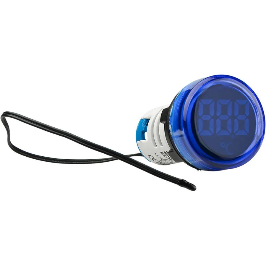 Круглий цифровий вимірювач температури ED16-22WD -25С - 150С (синій)