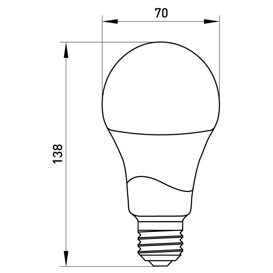 Лампа світлодіодна e.LED.lamp.stand.A70.E27.15.4000, 15Вт, 4000К 110лм/Вт
