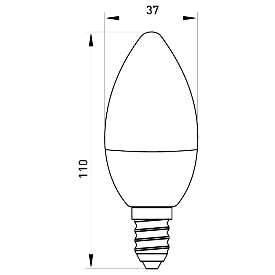 Лампа світлодіодна e.LED.lamp.stand.B35.E14.6.4000, 6Вт, 4000К 110лм/Вт