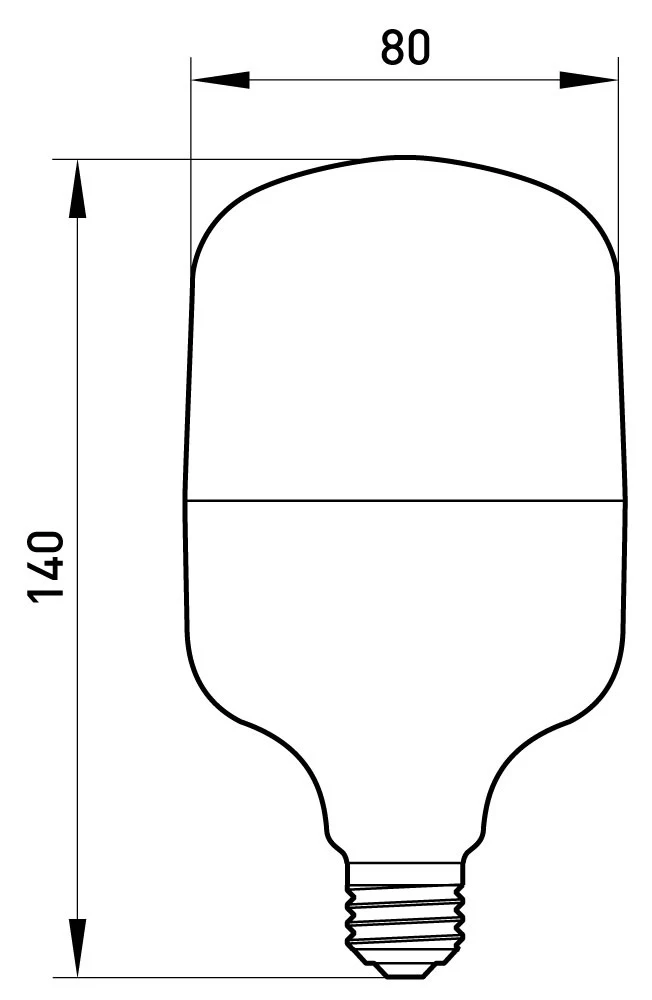 Лампа світлодіодна e.LED.lamp.stand.HP.E27.20.6500, 20Вт, 6500К 110лм/Вт - габаритні розміри