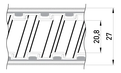 Металорукав e.met.sleeve.stand.proof.braid.18 ізольований, в металевій оплітці (50м) - габаритні розміри