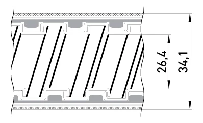 Металорукав e.met.sleeve.stand.proof.braid.25 ізольований, в металевій оплітці (50м) - габаритні розміри