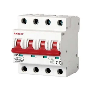 Модульний автоматичний вимикач e.industrial.mcb.100.4.C50, 4 р, 50А, C, 10кА