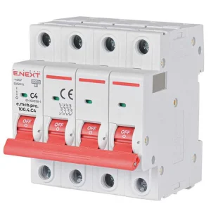 Модульний автоматичний вимикач e.mcb.pro.100.4.C4, 4p, 4A, C, 10kA