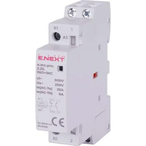Модульний контактор e.mc.pro.2.25.1NO+1NC, 2р, 25А, 1NO+1NC, 220В