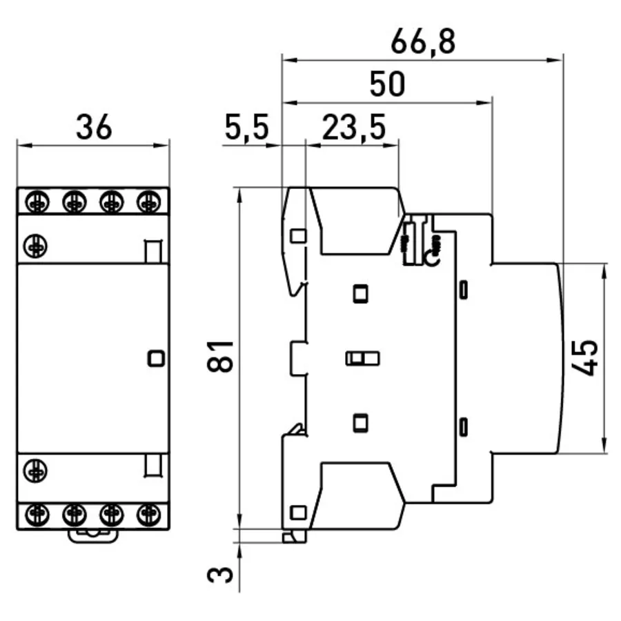 Модульний контактор e.mc.pro.2.40.2NC, 2р, 40А, 2NC, 220В