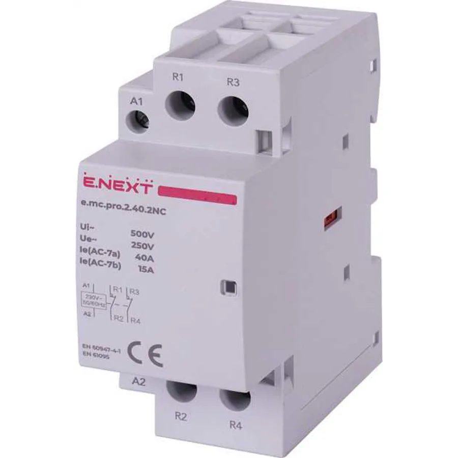 Модульний контактор e.mc.pro.2.40.2NC, 2р, 40А, 2NC, 220В