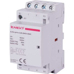 Модульний контактор e.mc.pro.4.25.2NO+2NC, 4р, 25А, 2NO+2NC, 220В