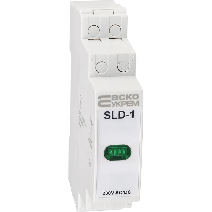 Модульний сигнальний індикатор 230V AC/DC SLD-1 зелений