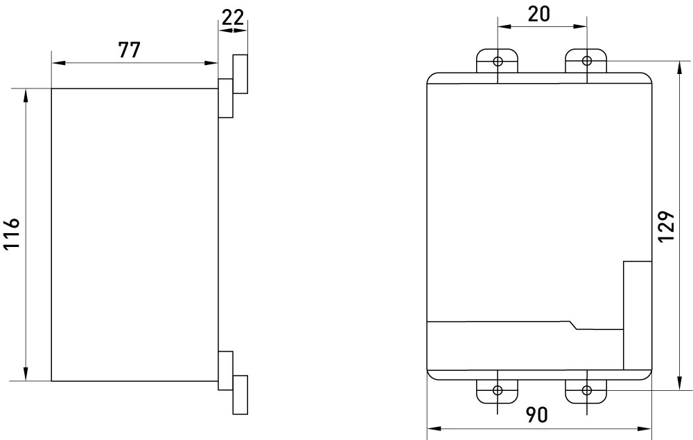 Мотор-привід e.industrial.ukm.125Re.MDX, 230В - габаритні розміри