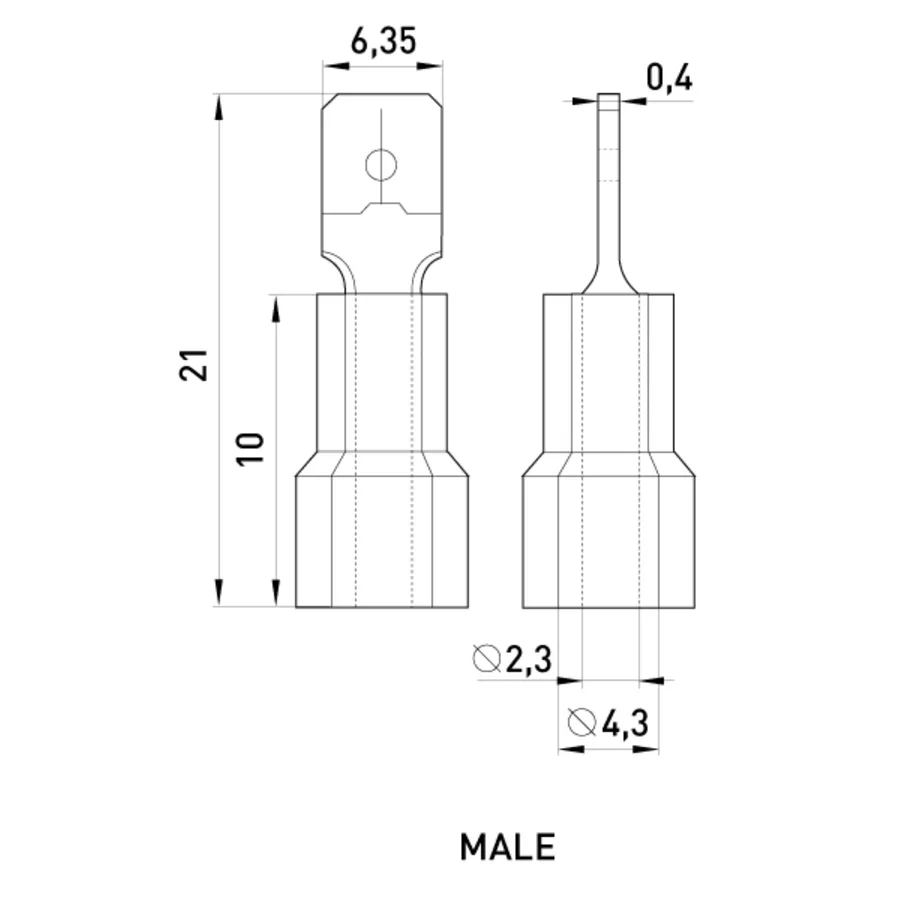 Наконечник ізольований e.terminal.stand.mdd2.250 (dd.m.1,5.2,5.l), 100шт