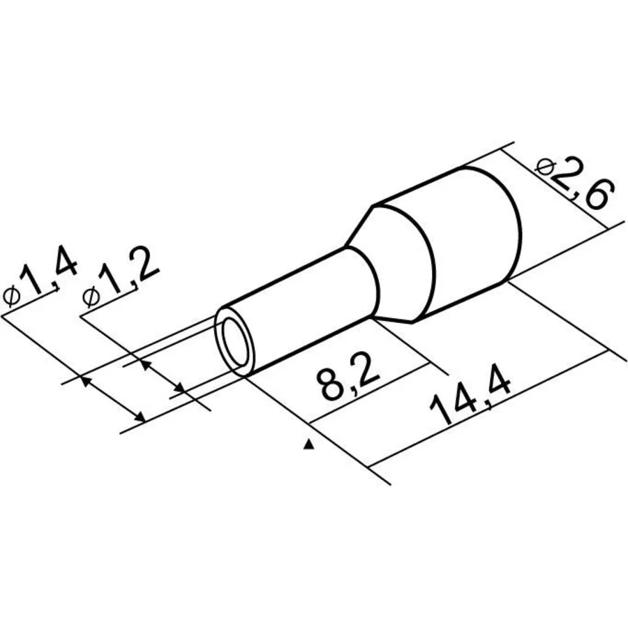 Наконечники трубчасті НТ 0,75-08 жовті (100шт)