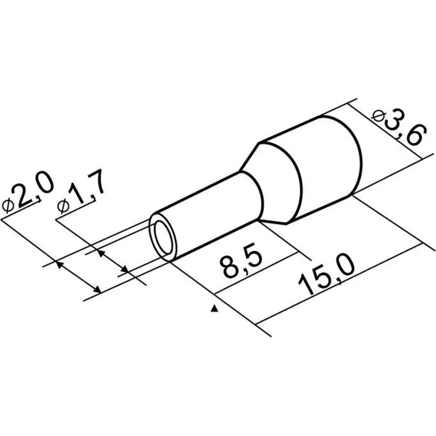Наконечники трубчасті НТ 1,5-08 білі (100шт)