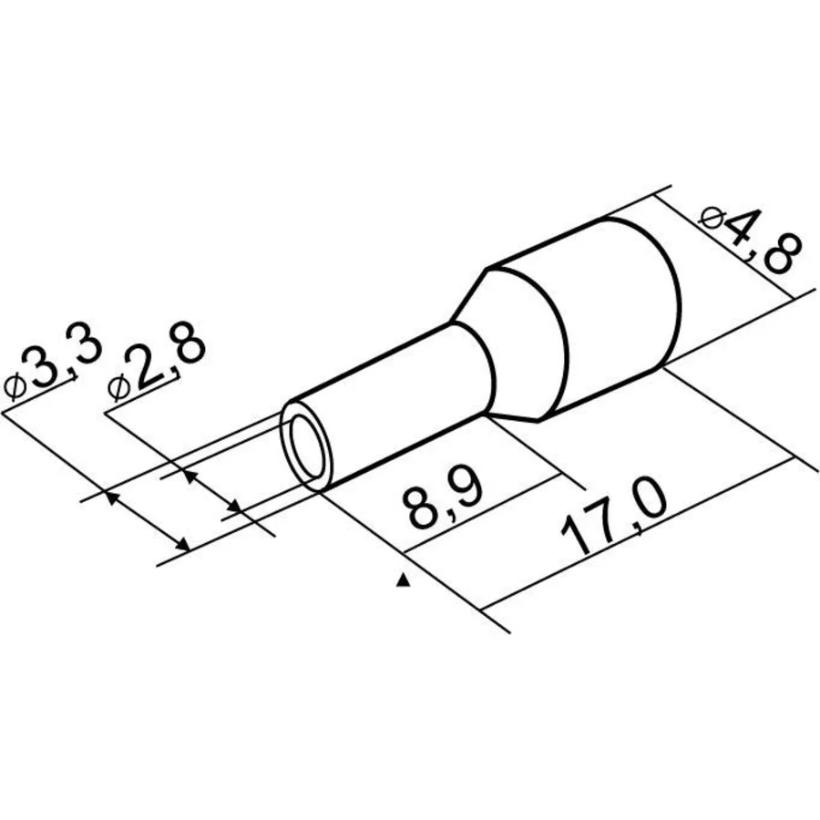 Наконечники трубчасті НТ 4,0-09 жовті (100шт)