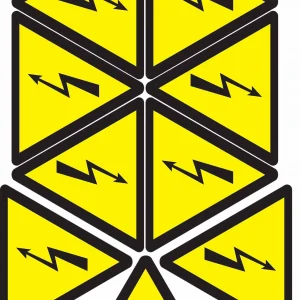 Наліпки "Знак"Небезпека ураження електричним струмом" 130 мм" (на аркуші 9 шт)