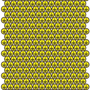 Наліпки "Знак "заземлення" (на аркуші 297 шт)