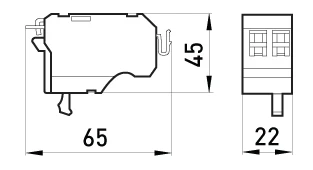 Незалежний розчіплювач e.industrial.ukm.400-800.FL.220, 220В - габаритні розміри