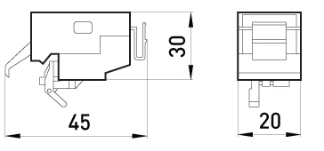 Незалежний розчіплювач e.industrial.ukm.60.FL.220, 220В - габаритні розміри