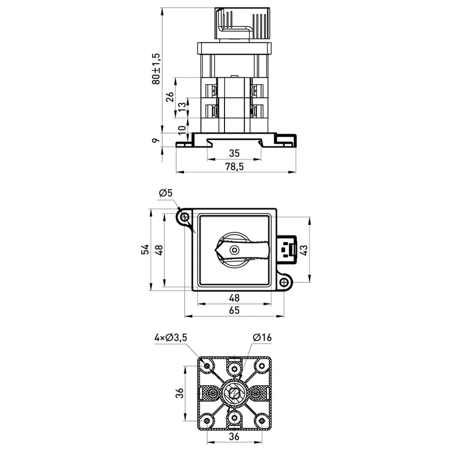 Пакетний вимикач e.cs.pro.1-0.2.10, (1-0), 2p, 10A