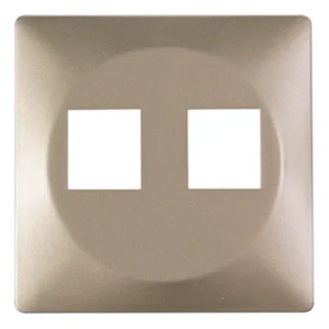 Панель e.lux.16121L.pn.nickel.shrink для розетки подвійної під Jack RJ12 або RJ45, "нікель"  (запаяна в п/е)