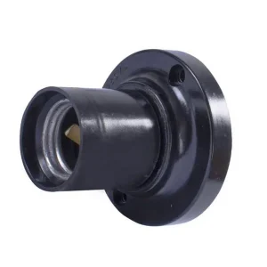 Патрон бакелітовий e.lamp socket wall side.E27.bk.black, настінний Е27, чорний