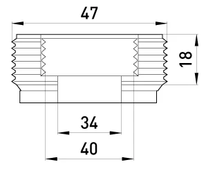Перехідник металевий e.industrial.pipe.thread.bts.1-1/2".1-1/4", різьбовий, з 1-1/2" на 1-1/4" - габаритні розміри