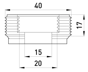 Перехідник металевий e.industrial.pipe.thread.bts.1-1/4".1/2", різьбовий, з 1-1/4" на 1/2" - габаритні розміри