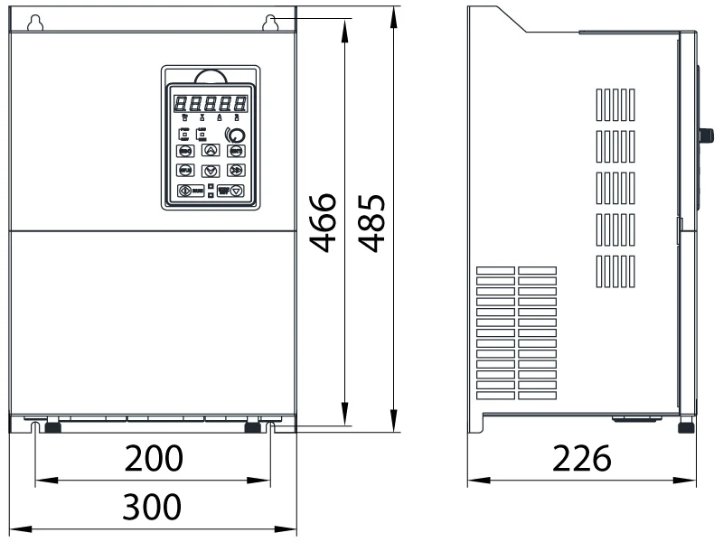 Перетворювач частотний e.f-drive.pump.45 45кВт 3ф/380В - габаритні розміри