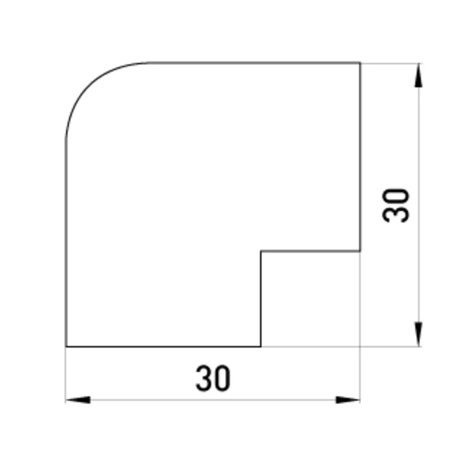 Плоский кут e.trunking.blend.angle.stand.16.16 для короба 16х16мм