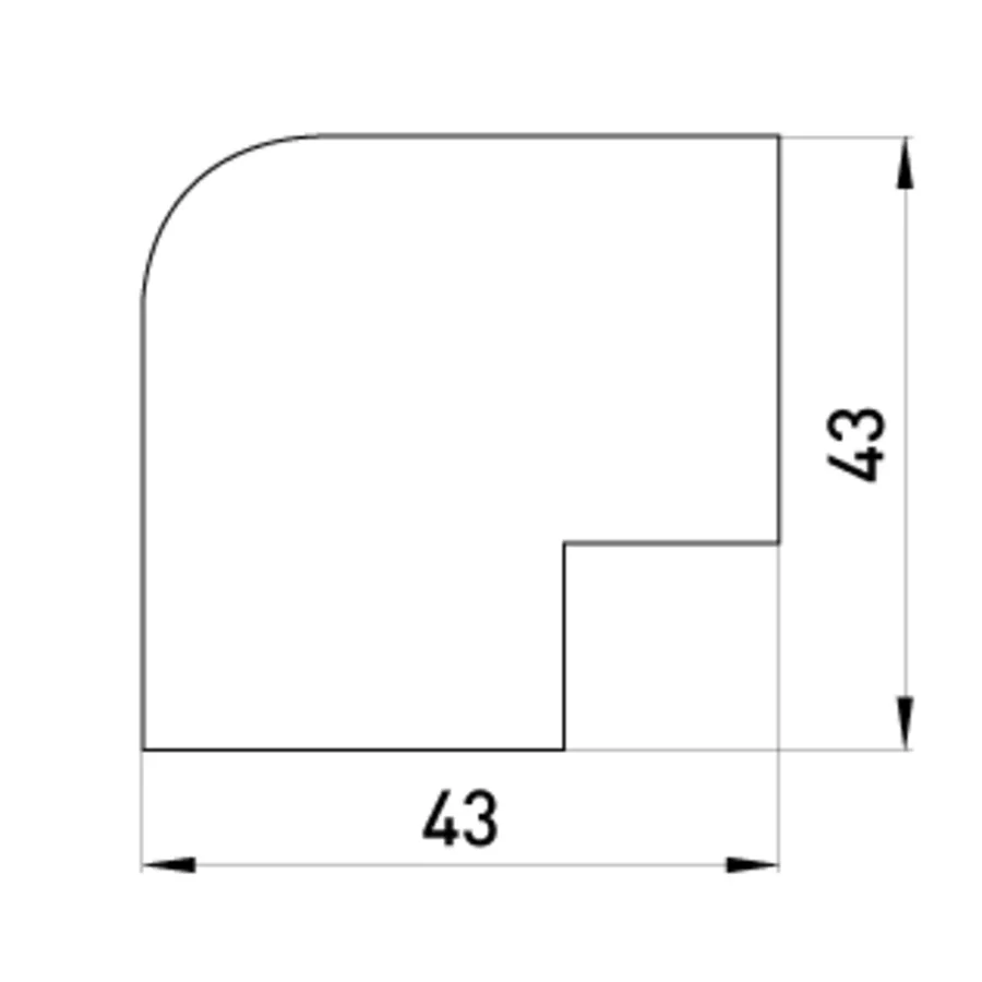 Плоский кут e.trunking.blend.angle.stand.20.10 для короба 20х10мм