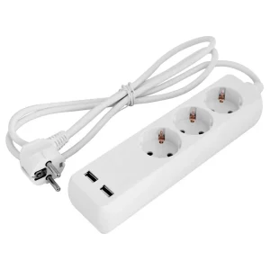 Подовжувач e.es.3.1.5.z.b.2.usb 3 гнізда, 1.5м, з з/к з USB-зарядкою, baby protect