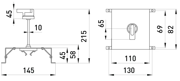 Поворотна рукоятка e.industrial.ukm.100.CS - габаритні розміри