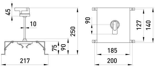 Поворотна рукоятка e.industrial.ukm.400.CS - габаритні розміри