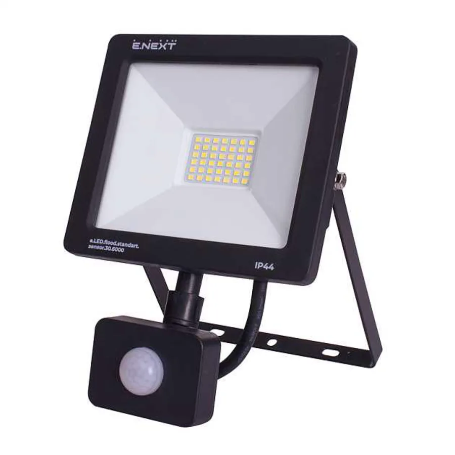 Прожектор світлодіодний з датчиком руху e.LED.flood.stand.sensor.30.6000, 30Вт, 6000К