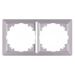 Рамка e.lux.10044L.2.fr.aluminium 2-містна, "алюміній"