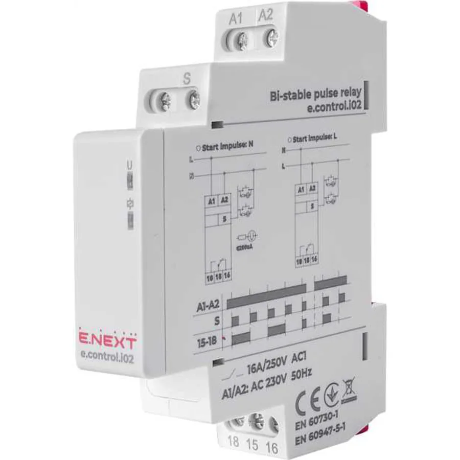 Реле імпульсне e.control.i02, 16A, 230V