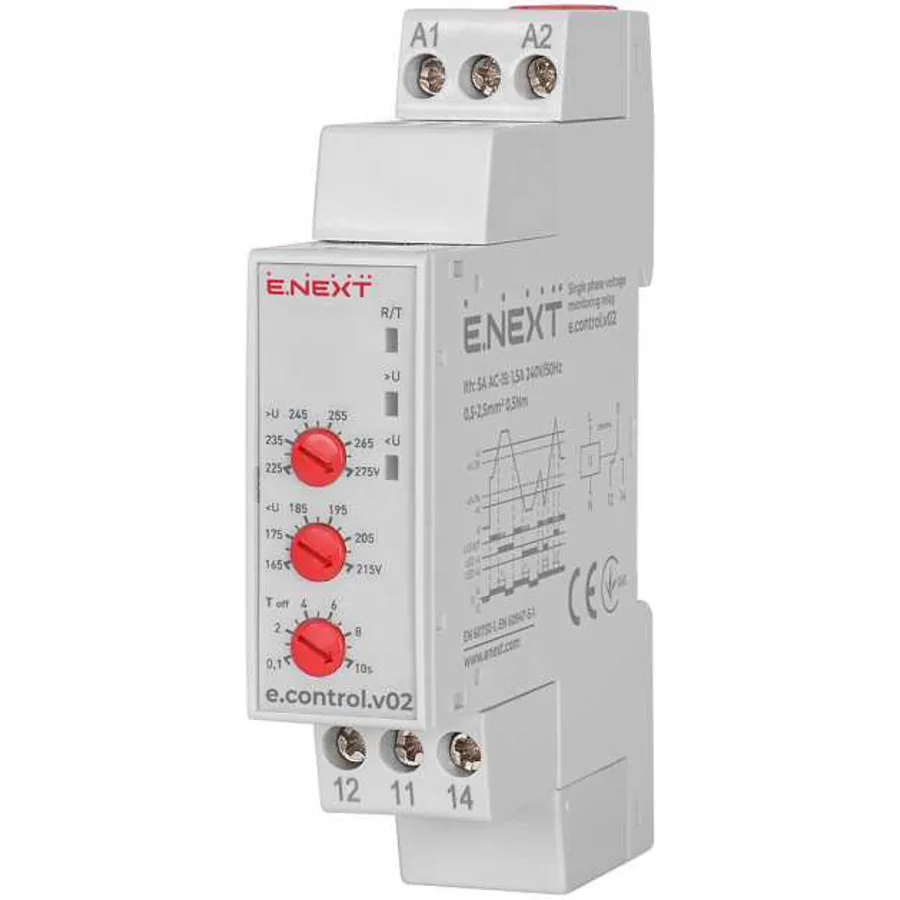 Реле контролю напруги однофазне e.control.v02