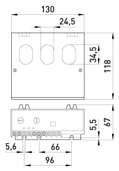 Реле захисту двигуна e.control.m03, 80-400А - габаритні розміри